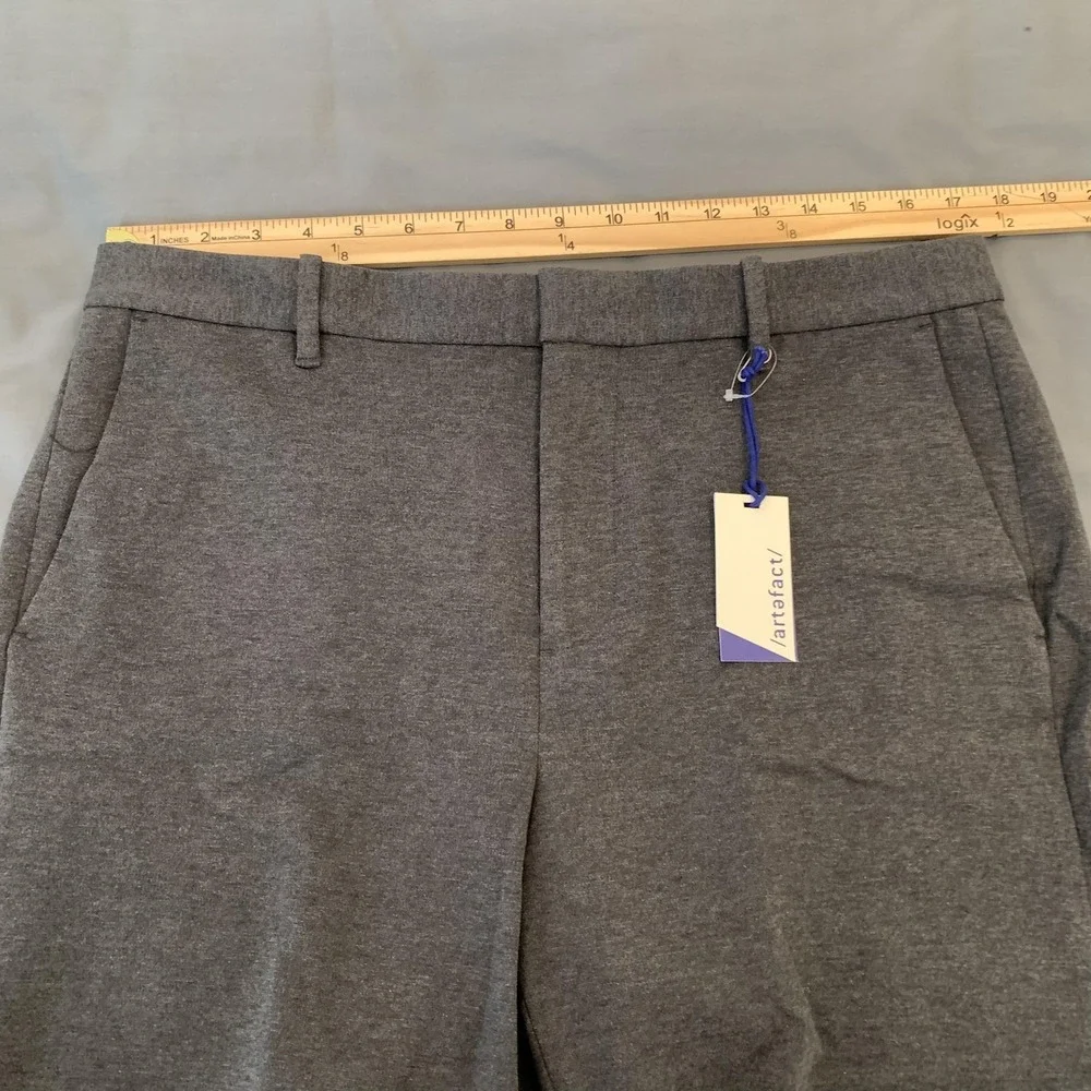 /artefact/‎ Shorts Mens 34 Gray Jersey Chino Stretch Knit Casual Golf Pockets